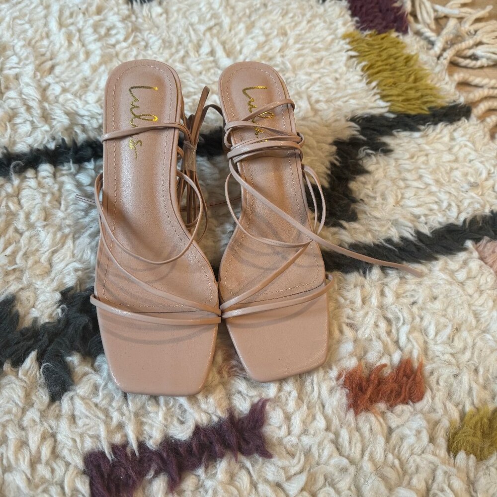 Never Worn Strappy Nude Heels in Size 9